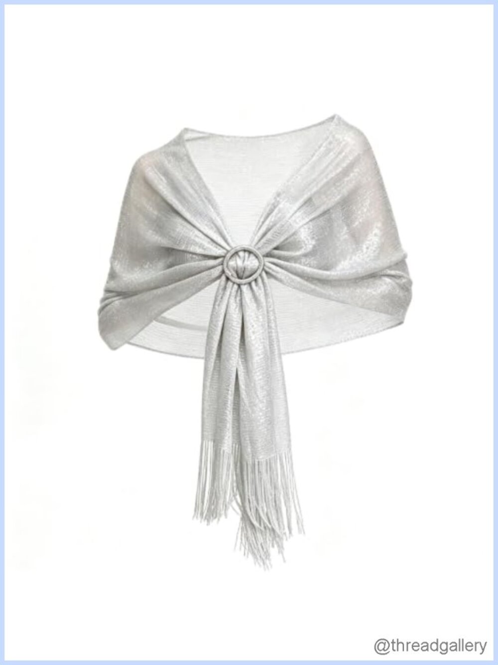 Metallic Sparkling Shawl Evening Wedding Prom Wrap Tassels
